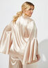 Tie Neck Charmeuse Blouse, Champagne image number 1