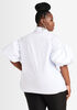 Puff Sleeve Poplin Shirt, White image number 1