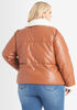 Levi Faux Leather Puffer Jacket, Camel Taupe image number 1