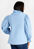 Ruffle Puff Sleeve Cotton Top, Lt Sky Blue image number 1