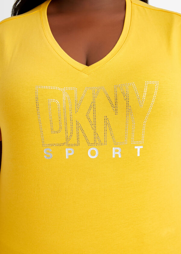 DKNY Sport Embellished Graphic Tee, Gold image number 2