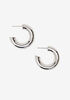 Small Silver Tone Hoop Earrings, Silver image number 0