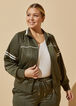 Plus Size Cropped Striped Track Jacket 2000 fashion Y2K Streetwear Set image number 0