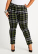 Plaid Ponte Ankle Pant, Green Oasis image number 0