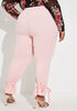 Knotted Stretch Crepe Ankle Pants, Pink image number 1