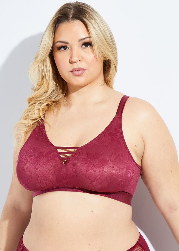 Lace Unlined Wireless  Bra, Rhododendron image number 3