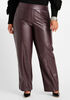 Plus Size Faux Leather Pants Plus Size Faux Leather Wide Leg Pants image number 0