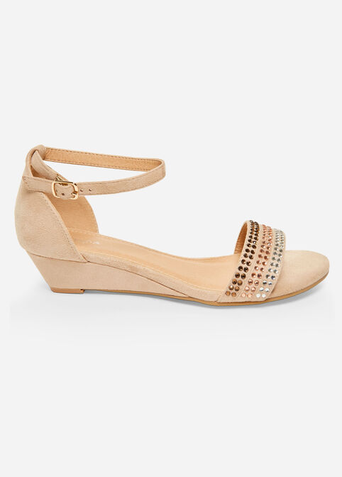 Sole Lift Faux Wide Width Wedges, Light Pink image number 2