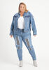 Distressed Embellished Skinny Jeans, Medium Blue image number 5