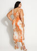 Tie Dye Cutout Bodycon Maxi Dress, Creme Crepe image number 1
