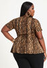 Leopard Print Flared Jersey Tee, FRIAR BROWN image number 1