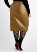 Faux Leather Hi Rise Pencil Skirt, Olive image number 1