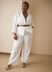 Belted Wide Leg Pants, White image number 3