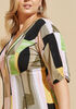 Zip Detailed Printed Midi Dress, Multi image number 2