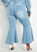 Lace-Up Flare Jeans, Blue image number 1