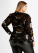 Fuzzy Camo Semi Sheer Top, Olive image number 1