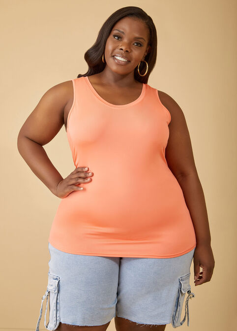 The Easy Basic Tank Top, LIVING CORAL image number 2