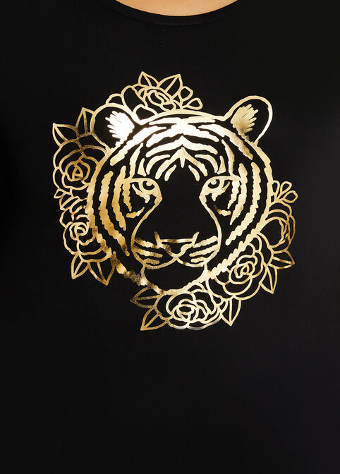 Gold Foil Tiger Graphic Tee, Black image number 1