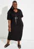 Grace French Terry Midi Dress, Black image number 0