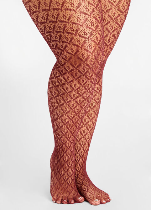 Plus Size Trendy Accessories Diamond Dot Fishnet Tummy Control Tights image number 0