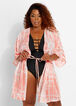 Dalin Tie Front Kimono Cover Up, Coral image number 0