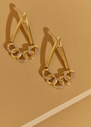 Chain Link Drop Earrings, Gold image number 0