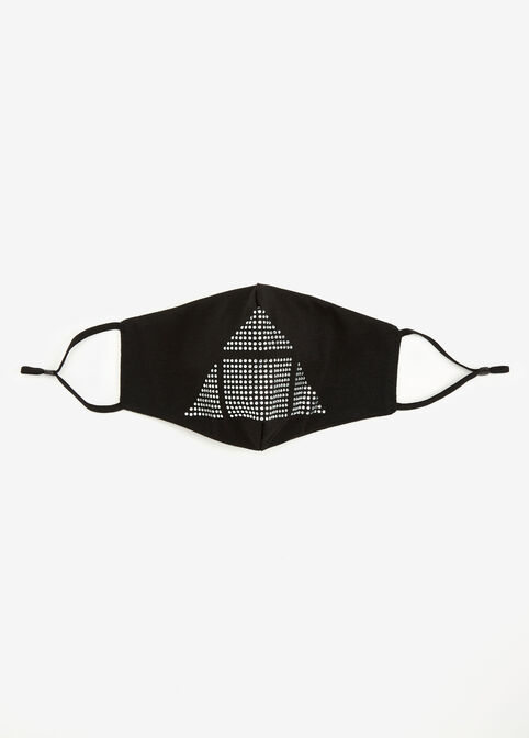 Rhinestone Fashion Face Mask Set, Black image number 2