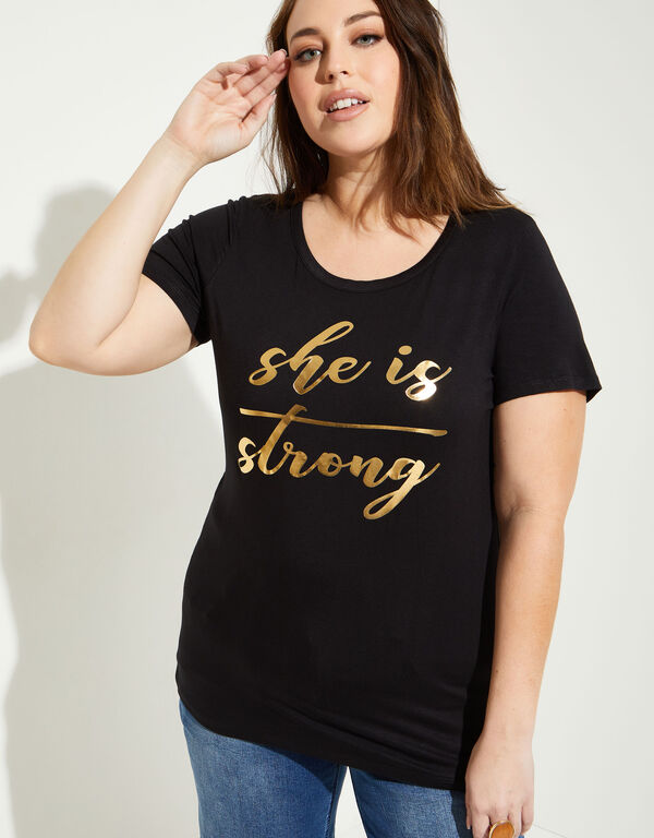 She Is Strong Graphic Tee, Black image number 0