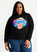 Plus Size Colorblock Blessed Strong Fearless Positive Graphic Hoodie image number 0