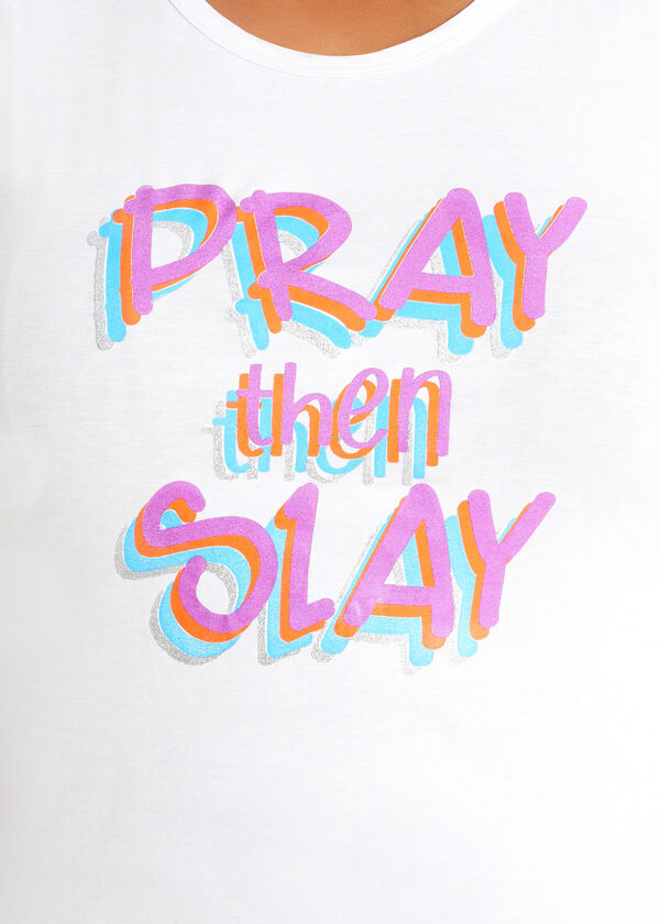 Pray Then Slay Graphic Tee, White image number 1