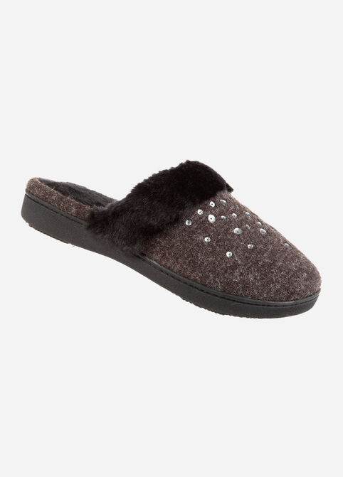 Isotoner Winnie Sequin Knit Clogs, Chocolate Brown image number 0