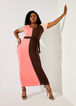 Trendy Plus Size Curvy Girl Belted Colorblock Sexy Summer Maxi Dress image number 0