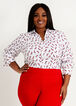 Classic Pumps Print Button Up Top, Barbados Cherry image number 0