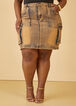 Stonewash Denim Mini Skirt, Copper image number 3
