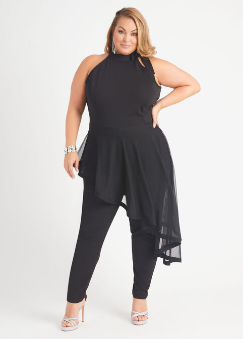 Plus Size Trendy Jumpsuit Stretchy Sexy Catsuit Plus Size Romper image number 0