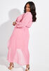 Belted Crepe De Chine Duster, Foxglove image number 1