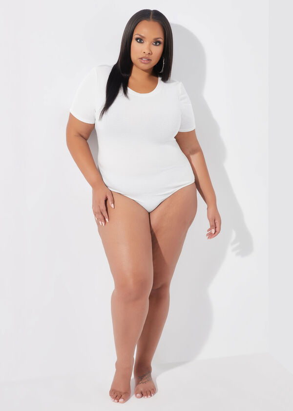 Ribbed Jersey Bodysuit, Off White image number 2