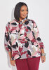 Cutout Floral Print Shirt, Rhododendron image number 0