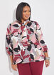 Cutout Floral Print Shirt, Rhododendron image number 0