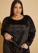 Bebe Velour Pajama Set, Black image number 2