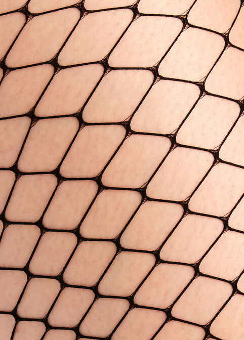 Fish Net Footed Tights, Black image number 1