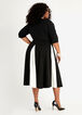 Colorblock Elbow Sleeve Knit Dress, Black Combo image number 1
