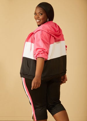 Colorblock Hooded Jacket, Fandango Pink image number 1