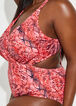 Cyn & Luca Snake Print Swimsuit, Red image number 2