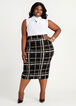 Plaid High Waist Pencil Skirt, Black image number 2