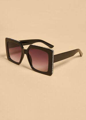 Crystal Square Sunglasses, Black image number 1