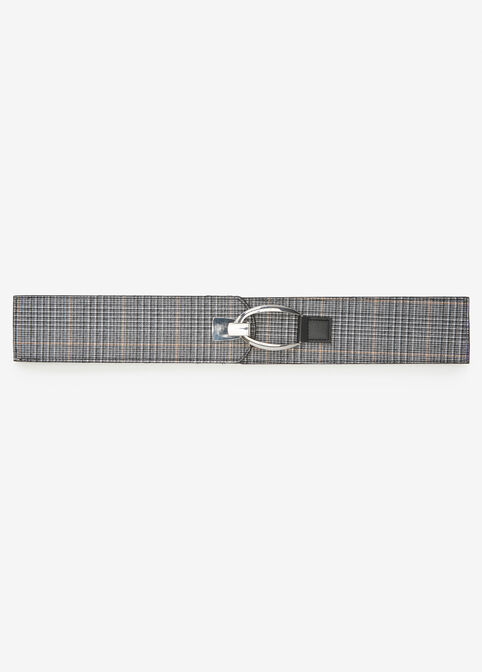 Plaid Stretch Waist Belt, Black Combo image number 2
