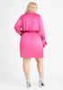 Button Detailed Satin Wrap Dress, Fuchsia Red image number 1