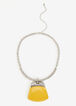 Silver Tone Stone Necklace, Solar Power image number 0