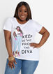 Keep Distance Diva Graphic Tee, White image number 0